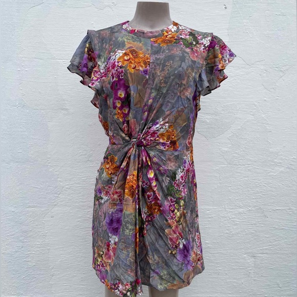 All Saints Multicolor Floral Mini Dress - Picture 2 of 8